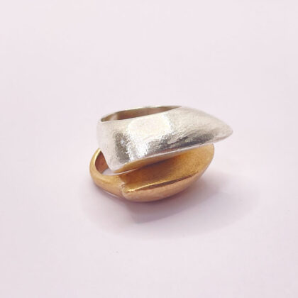 anello composto in argento e bronzo